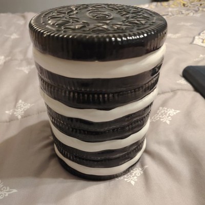 Vintage Oreo Cookie Jar Ceramic Stacked Sandwich Cookies Nabisco