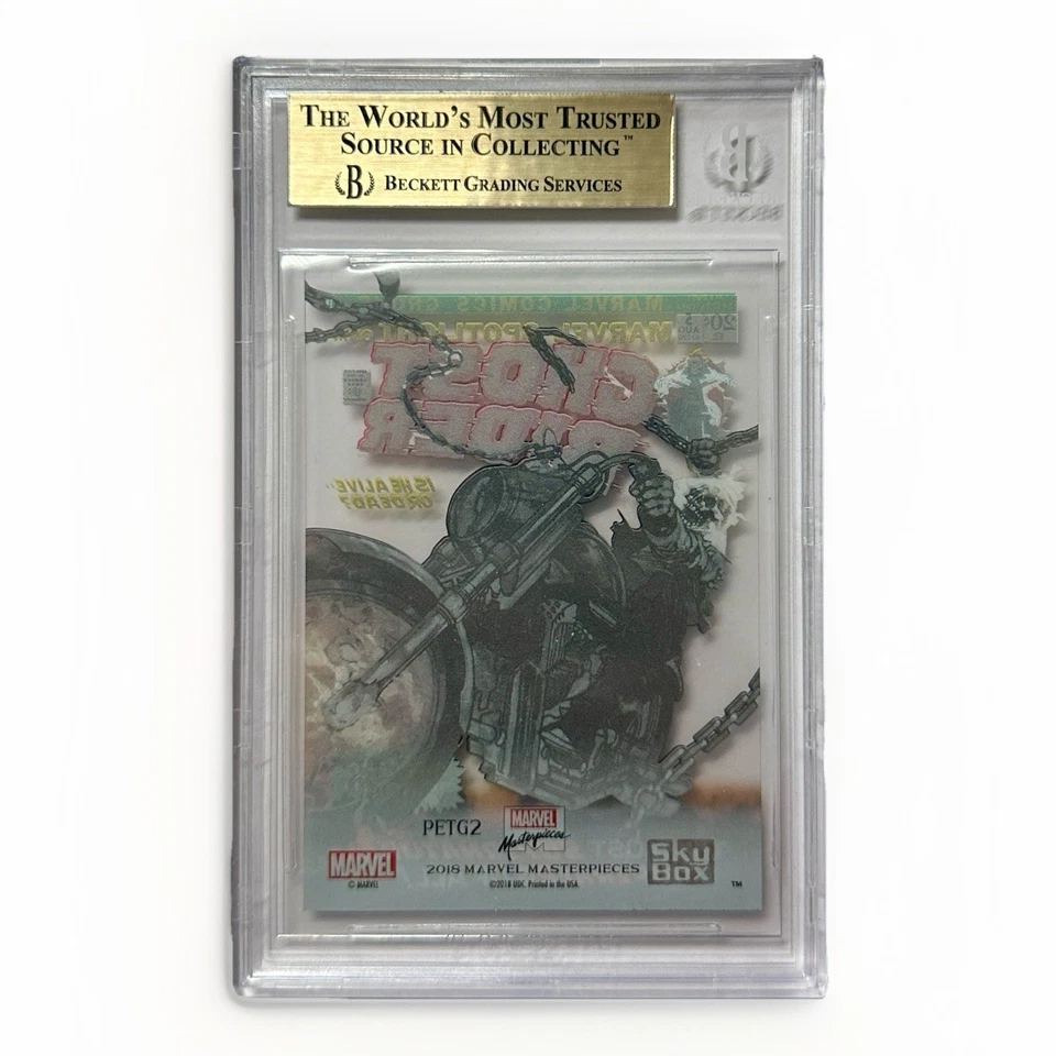 2018 Marvel Masterpieces What If? Ghost Rider PETG2 CLEAR Card BGS 9.5 LOW POP - Image 2 of 2