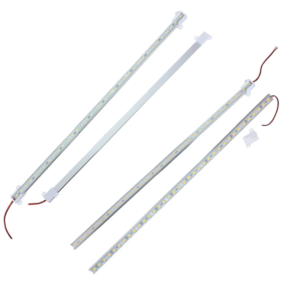 2x 50CM 12V 36 LED 5630 SMD Hard Strip Light Aluminum With End White U2R91319 - Image 4 of 4