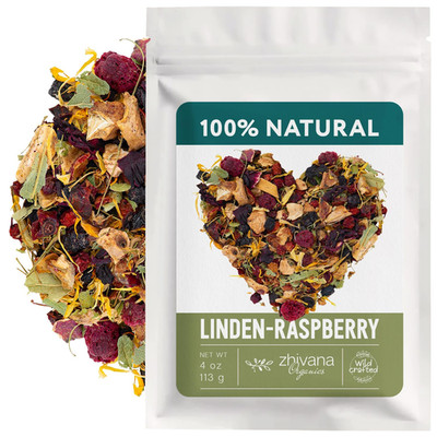 Linden & Raspberry Herbal Tea Loose Leaf   Fruity Tea with Raspberry Leaf & Frui