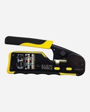 Ratcheting Modular Data Cable Crimper, Wire Stripper Cutter for RJ11/RJ45