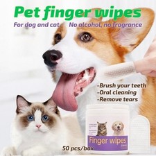 3-in-1 Pet Finger Wipes for Dogs  Cats  Teeth, Ear  Eye Cleaning  50 Count