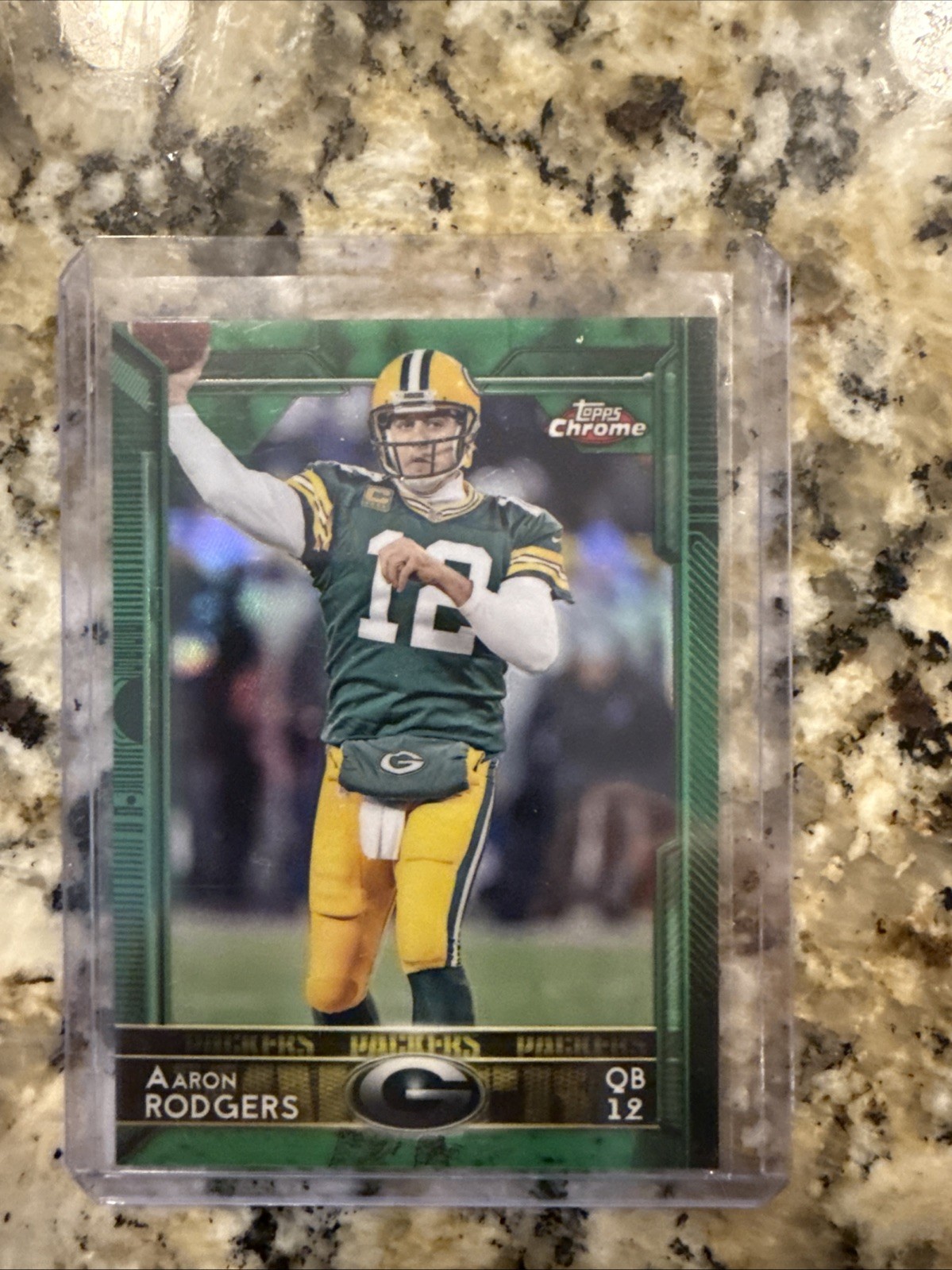 2015 Topps Chrome - Aaron Rodgers #2 Green Refractor Color Match!