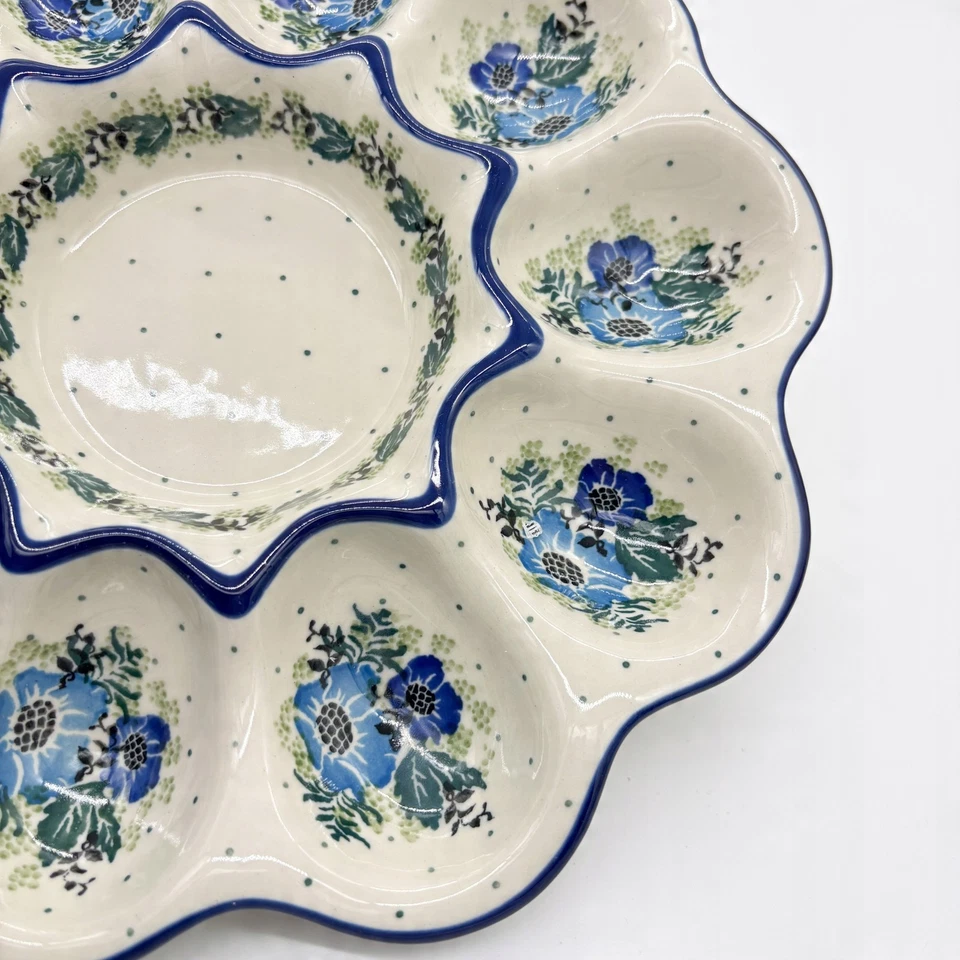 Teller Eier-Teller Osterteller aus Bunzlauer Keramik handbemalt Ø 28 cm - Bild 4 von 4