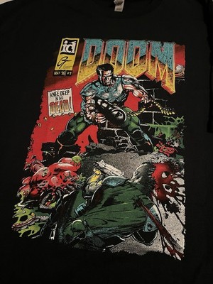 *NEW* DOOM Video PC Game ID Software Retro Double Sided T-Shirt 3XL Gamer 90 s