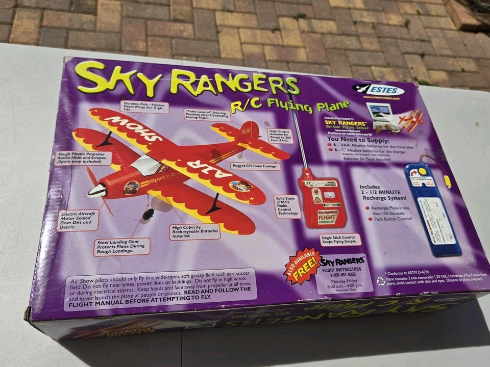 Vtg 2002 Estes Sky Rangers Radio Control RC Plane EST4101 Pappy's Air Show NOS - Image 3 of 4