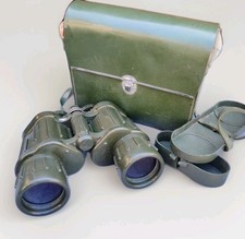 Vintage Carton 7x50 UV Coated Binoculars & Case Hunting Green Khaki 