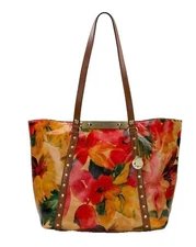 PATRICIA NASH Benvenuto leather extra large tote + Dust bag MULTICOLORED FLORAL