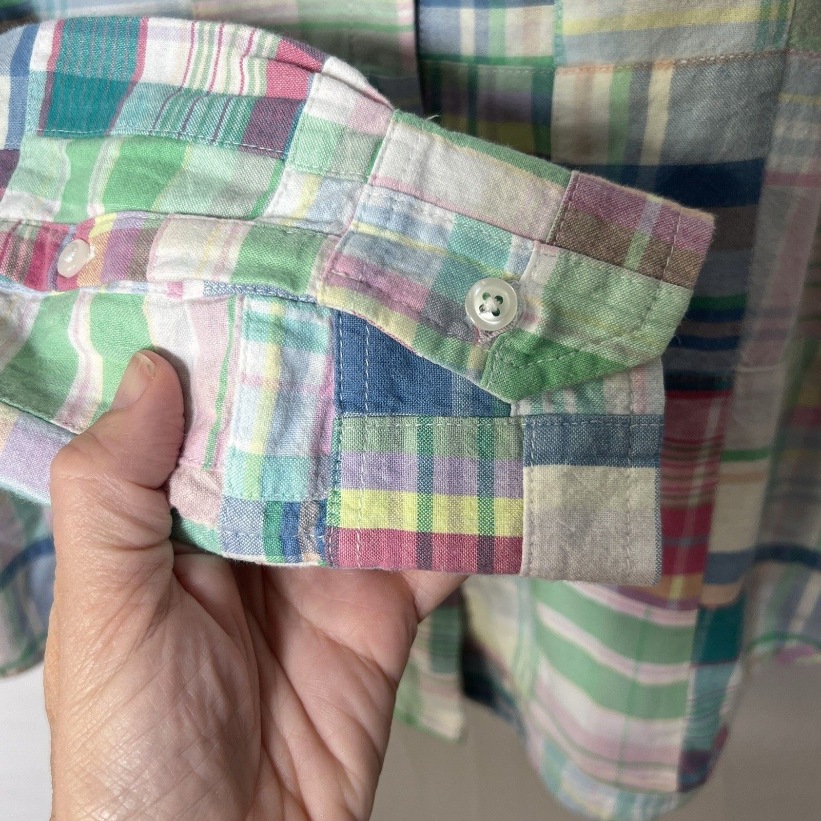 Brooks Brothers Madras Patchwork Button Down Shir… - image 4