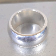 Sterling Silver 925 Wide Dome Band Ring Round Shape Silver No Stone Style