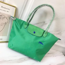 Longchamp Cactus Green Large-Capacity Tote Bag Water-Resistant Fabric