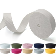 Zehldux Baumwolle Gurtband 1 Zoll 5 Yards für Taschengurt Nähen Handwerk, weiß