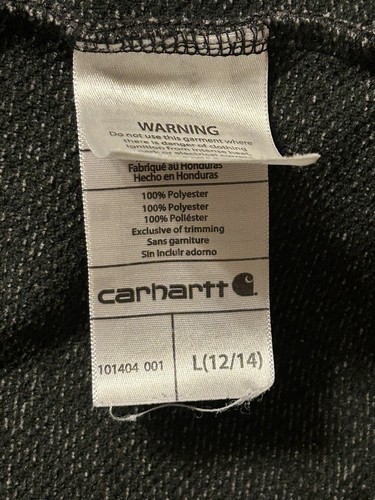 CARHARTT Fleece Hoodie Jacket Kids L Hooded Full Zip 12/14 - Picture 5 of 5