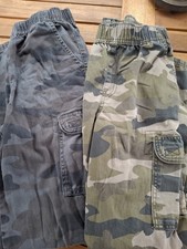 Childrens Place Camo Cargo Pants Boys Size 14 Slim Gray Green Lot Of 2 Teen Pant