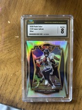 2020 Panini Select - Lamar Jackson #102 Silver Premier Level CSG 8 Ravens