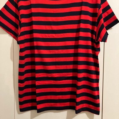Butcher Products Border Tee 42 Navy Red Size XL | eBay