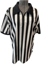 Referee Jersey-large 42/44-made In USA-fun! Halloween Costume-VTG Black & White