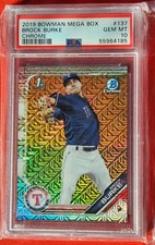 2019 Bowman Mega Brock Burke 1st Chrome PSA 10 Rangers RC