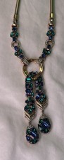 Rare Alfred Philippe Trifari Crown Necklace & Earring setc.1939-1944 Blue Green 