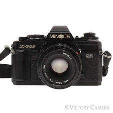 Minolta X-700 X700 Black 35mm SLR Film Camera w/ 50mm f2 Lens EXC 