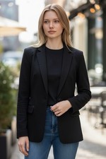St. John Collection Marie Gray Woman's Sz 4 Black Knit Sweater Jacket Blazer