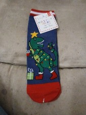 NWT Kids Poly Socks 7-8.5 Chistmas Dinosaur Reptile T-rex