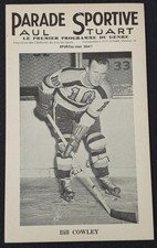 1943-1948 BILL COWLEY BOSTON BRUINS PARADE SPORTIVE by PAUL STUART HOCKEY PHOTO
