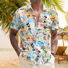 Disney Beach Mickey Mouse Button Up Hawaiian Shirt