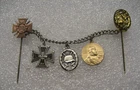 CHAIN WITH MINIATURES OF MILITARY ww2 German Veteran Military Pins 1957 type