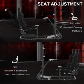 Supllueer Racing Simulator Cockpit With Seat & Monitor Stand Fits Logitech G29