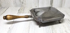 VTG 1883 F.B. Rogers Silver Co. #386 Silent Butler Crumb Catcher ~ Wooden Handle