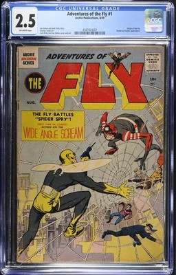 ADVENTURES OF THE FLY #1 CGC 2.5 ORIGIN OF THE FLY ARCHIE COMICS Kirby