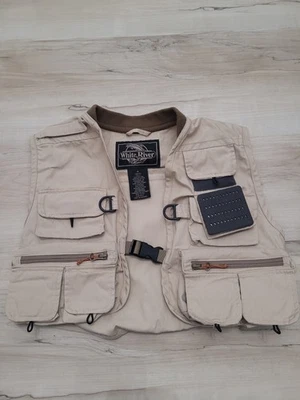 Gilet De Pêche White River Fly Shop – Homme 2XL – Vert – Avec Poches – Fermeture éclair Cassée