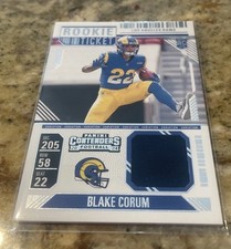 Blake Corum 2024 Panini Contenders Rookie Ticket Patch #RTS-BCM Rams RC
