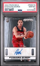🧊PSA 10 2024 PANINI PRIZM DECA SIGNATURE RC KYSHAWN GEORGE DUAL AUTO POP/1 🔥
