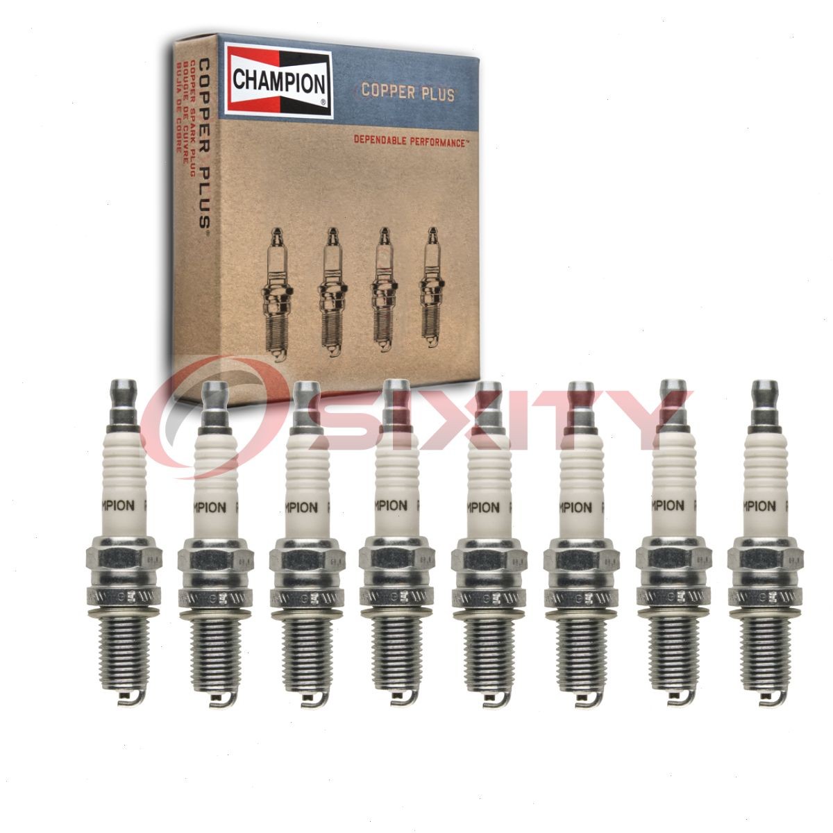 8 pc Champion Copper Plus Spark Plugs for 1985-1989 Ferrari 328 GTS 3.2L V8 pk