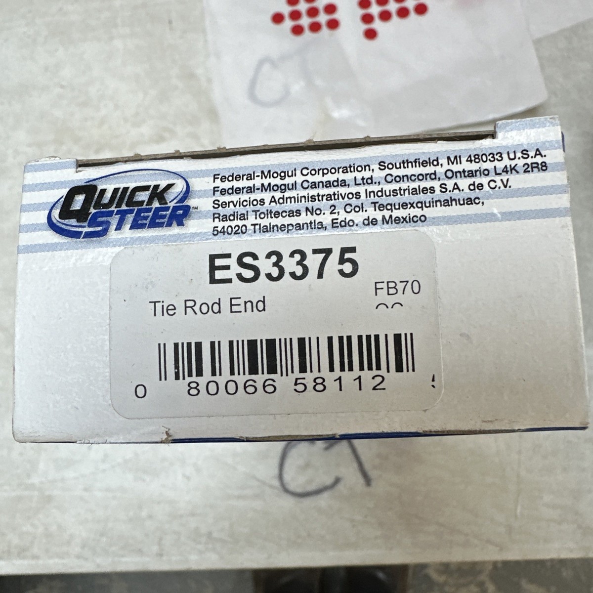 Quick Steer ES3375 Steering Tie Rod End For 93-97 Nissan D21