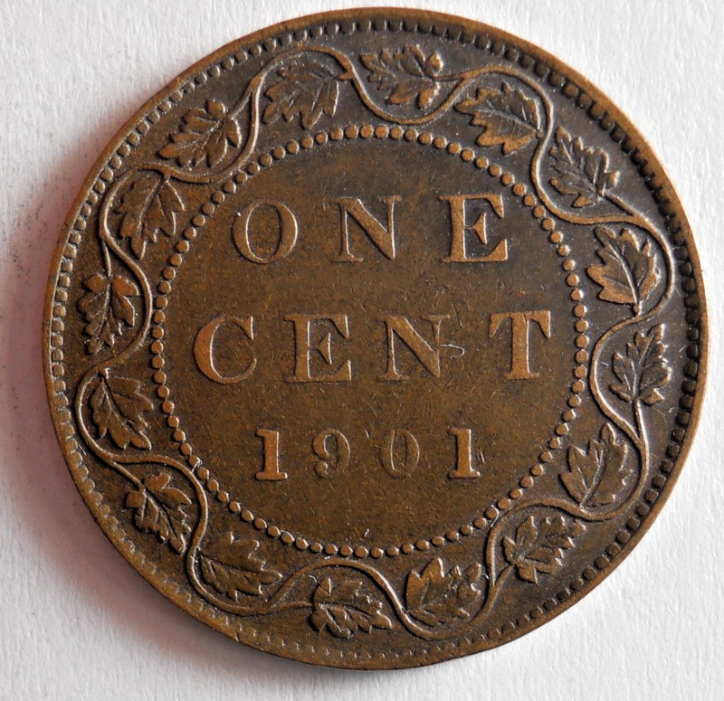 1901 CANADA CENT - AU COLORFUL -  SHARP - HIGH VALUE RARE COIN - lot U10