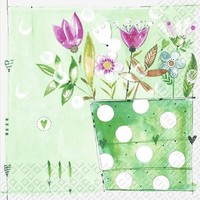 "Kerstin Heß 20 Servietten \"Tilda\" FrüHling Sommer Blumen 33X33 Herz Blumentopf"
