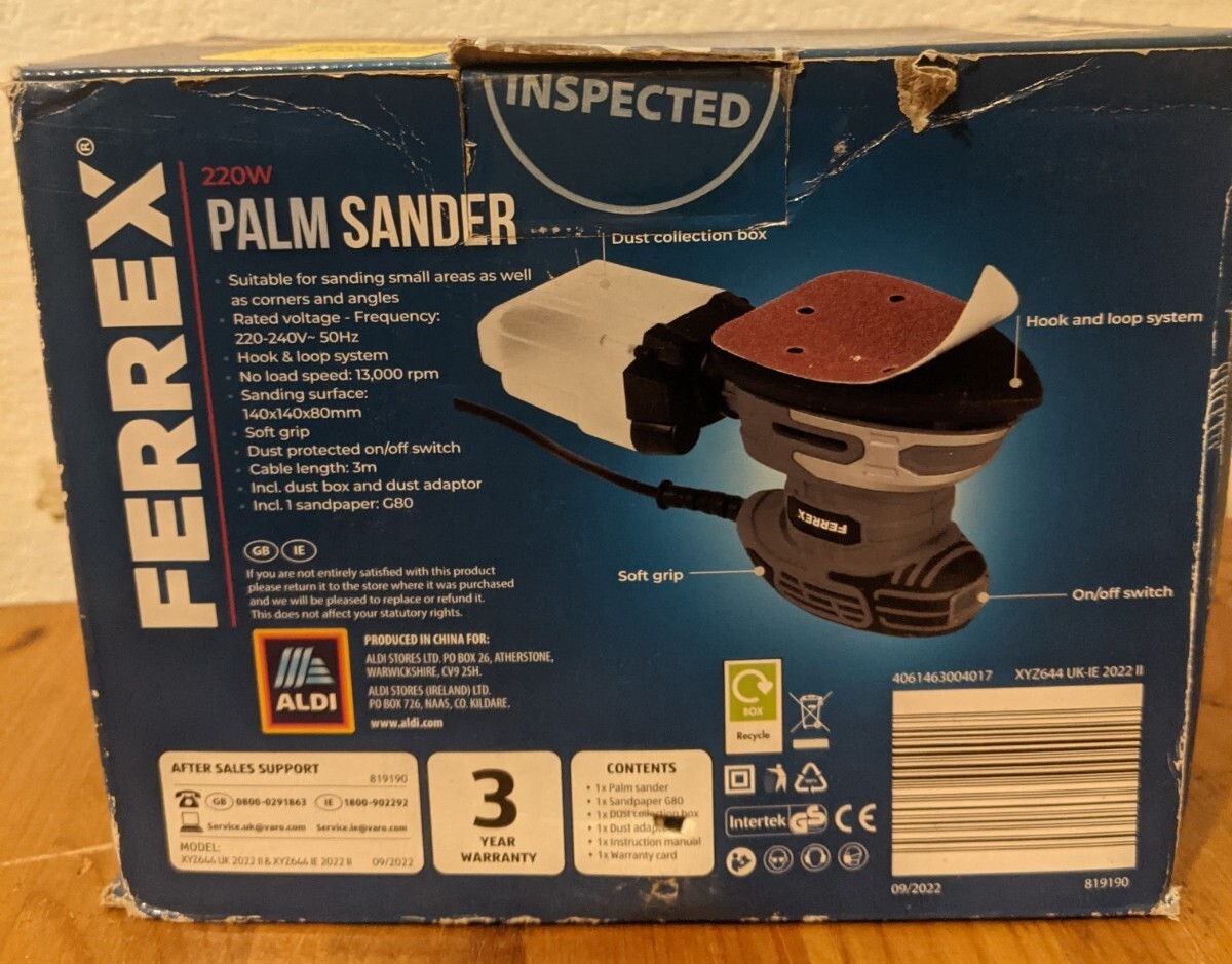 Ferrex 220W Palm Sander 240v eBay