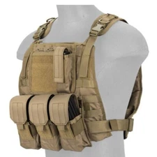 Lancer Tactical Adjustable Padded Protective Tactical Vest Tan