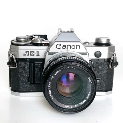 Canon AE-1 35mm SLR Film Camera with Canon Lens FD 50mm 1:1.8 S.C.