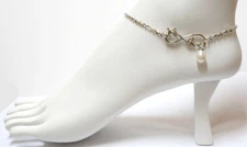 Sterling Silver Infinity Love + Turtle Chain Anklet (9")