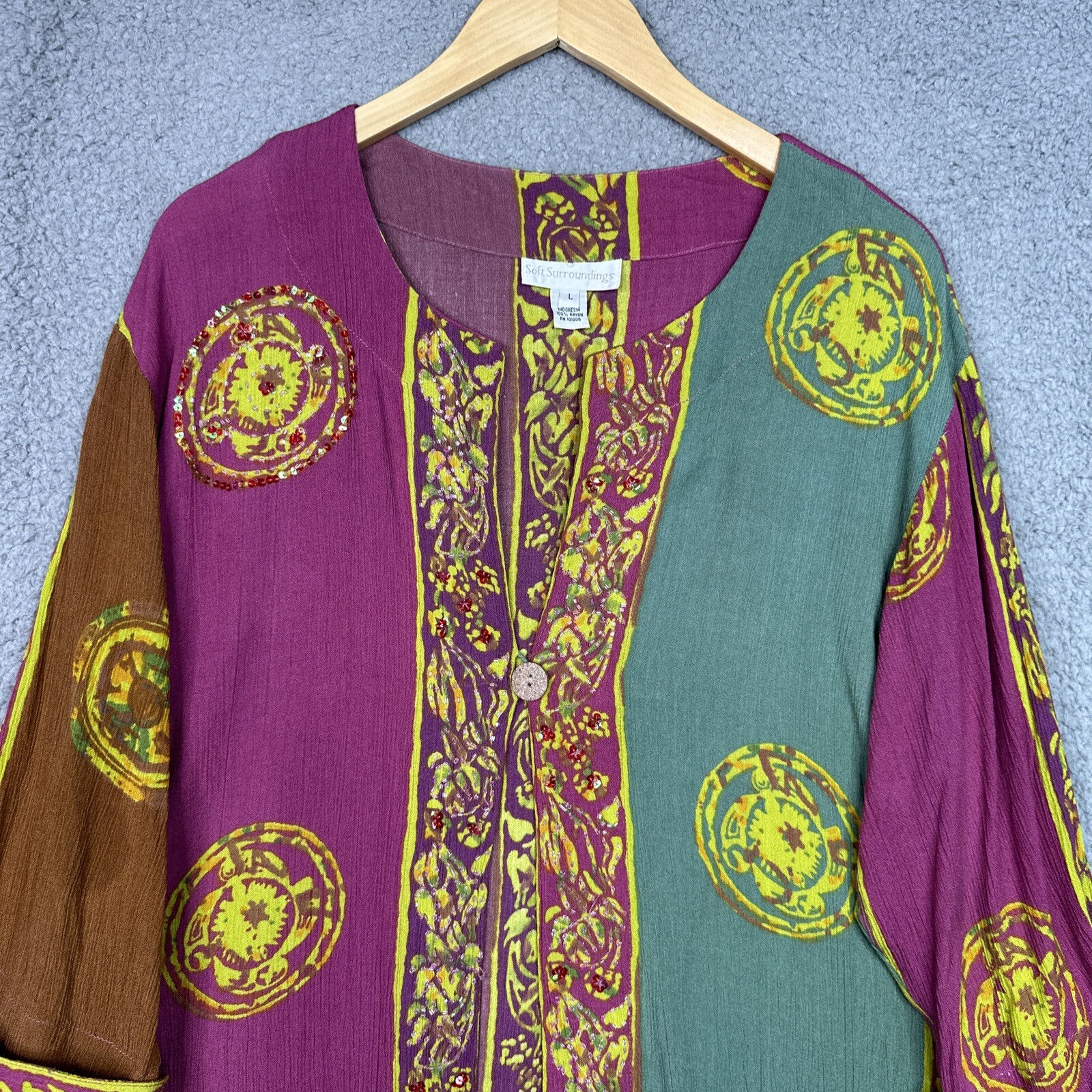 Soft Surroundings Beaded Patchwork Tunic Jacket T… - image 3