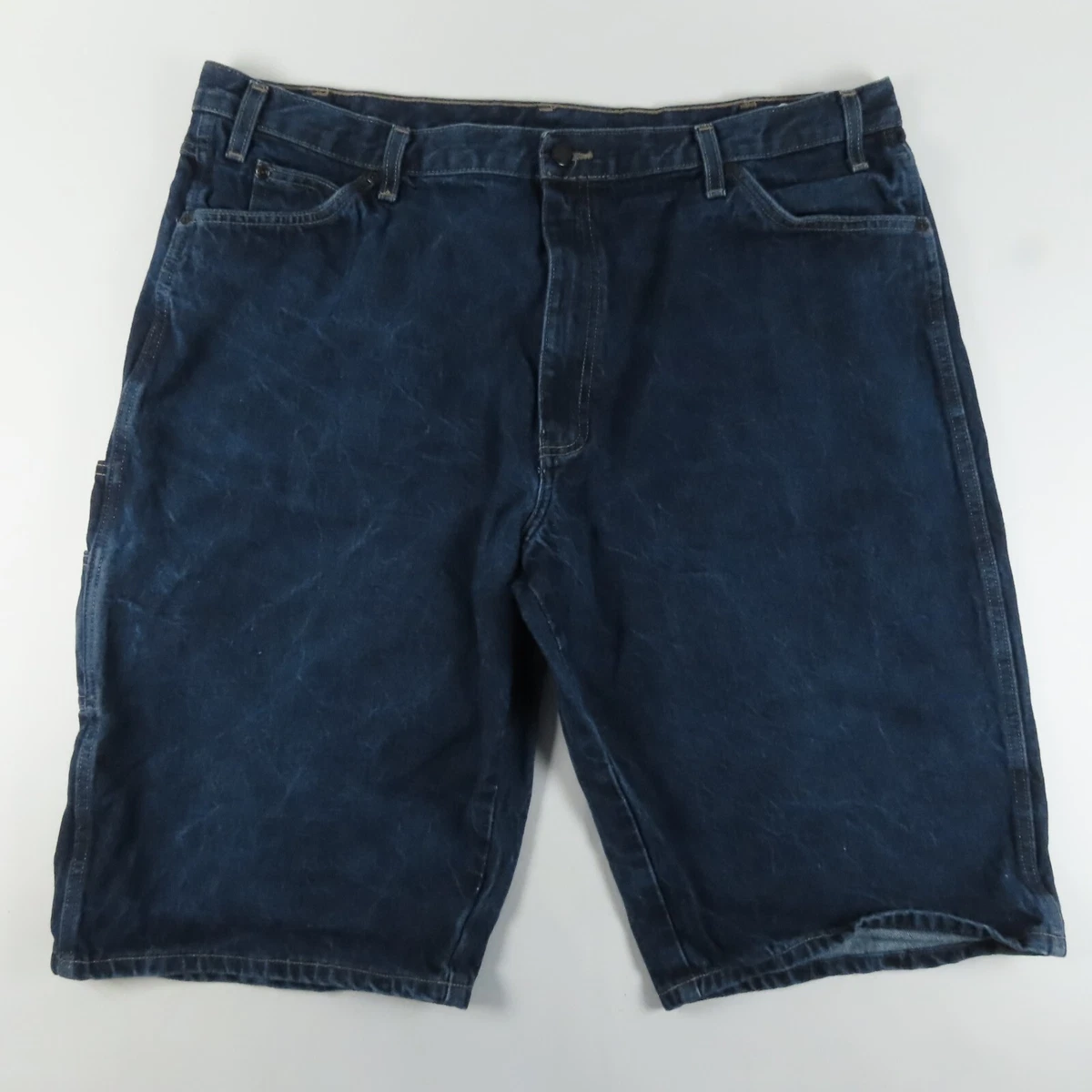 Dickies Mens Shorts Size 42 High Rise Dark Wash Flat Front Blue