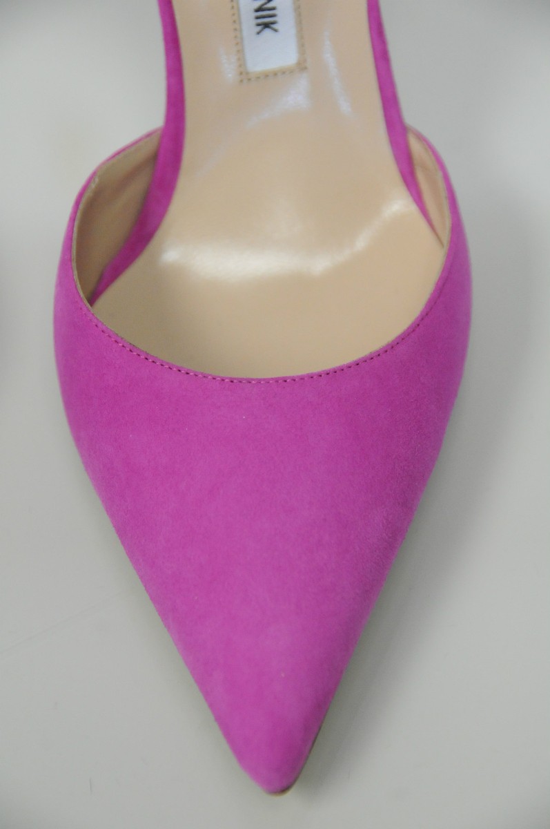 Escarpins Manolo Blahnik Tayler En Daim Rose/violet - Taille 37, Neufs Avec Boîte, Fabrication Italie