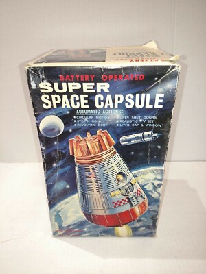 S.H. JAPAN SUPER SPACE CAPSULE BATTERY OPERATED IN BOX STOP N GO NOT WORKING 