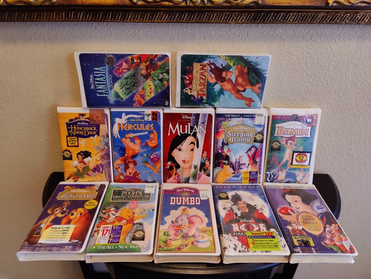12 Brand New Factory Sealed Disney Classics VHS VCR Vintage
