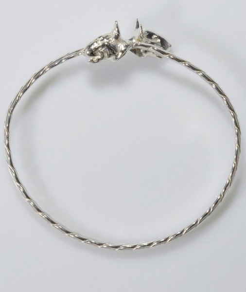 Armband ZweiköPfiger Contrarier Bullterrier Aus Sterlingsilber Luce-image