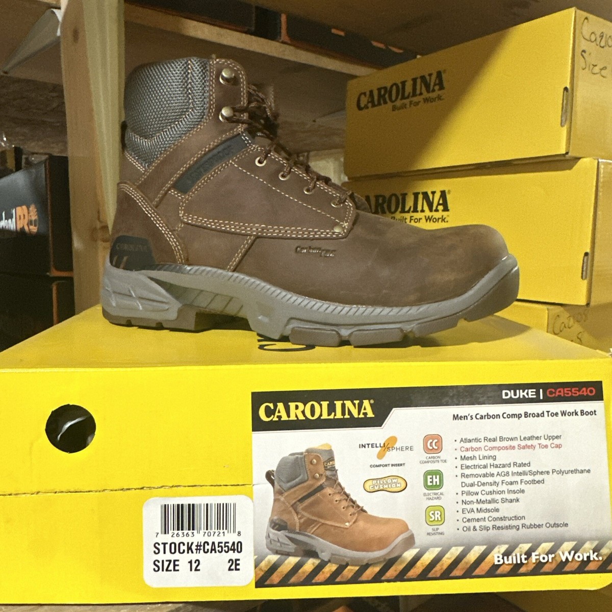 Men's Carolina Carbon Comp Broad Toe Work Boot, 12 2E, Brown | eBay
